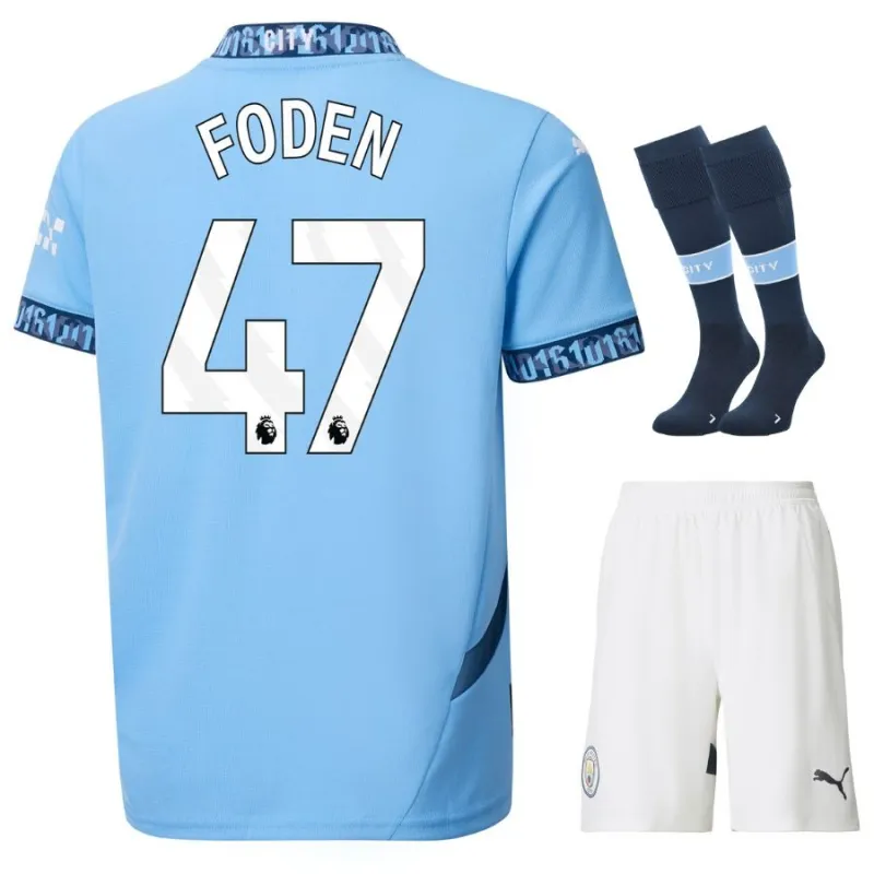 FODEN Manchester City Kinder Heimtrikot-Set 2024/25 - Blau