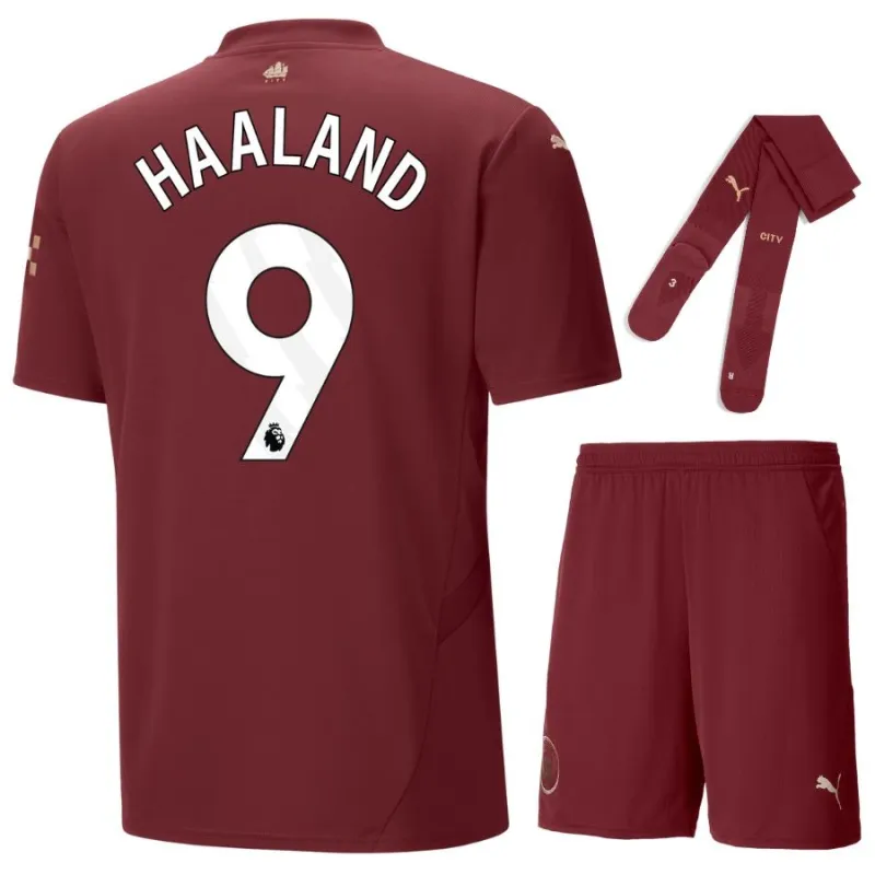 HAALAND Terzo set di maglia per bambini di Manchester City 2024/25 - Burdiglia