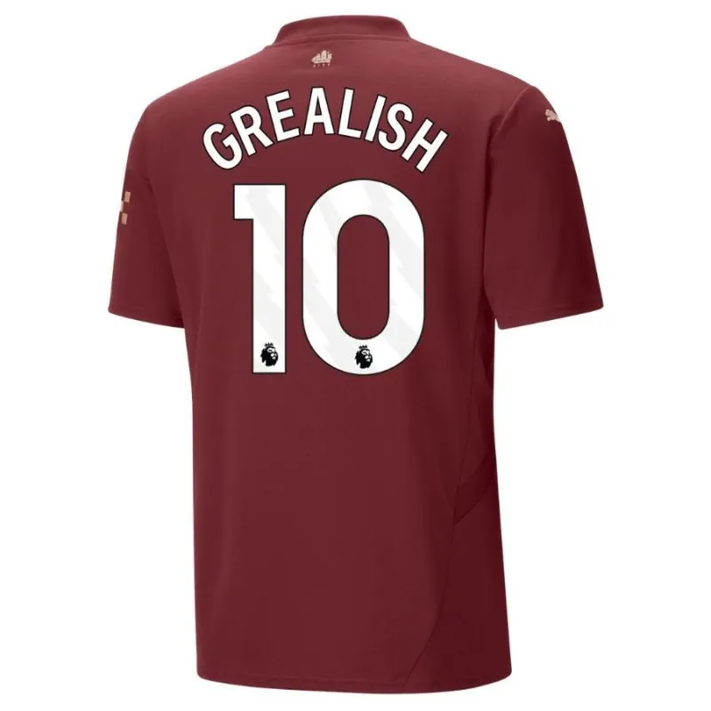 GREALISH Manchester City Kinder Drittes Trikot-Set 2024/25 - Burgundrot