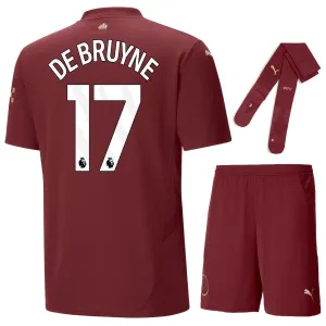 DEBRUYNE Manchester City Kinder Drittes Trikot-Set 2024/25 - Burgundrot