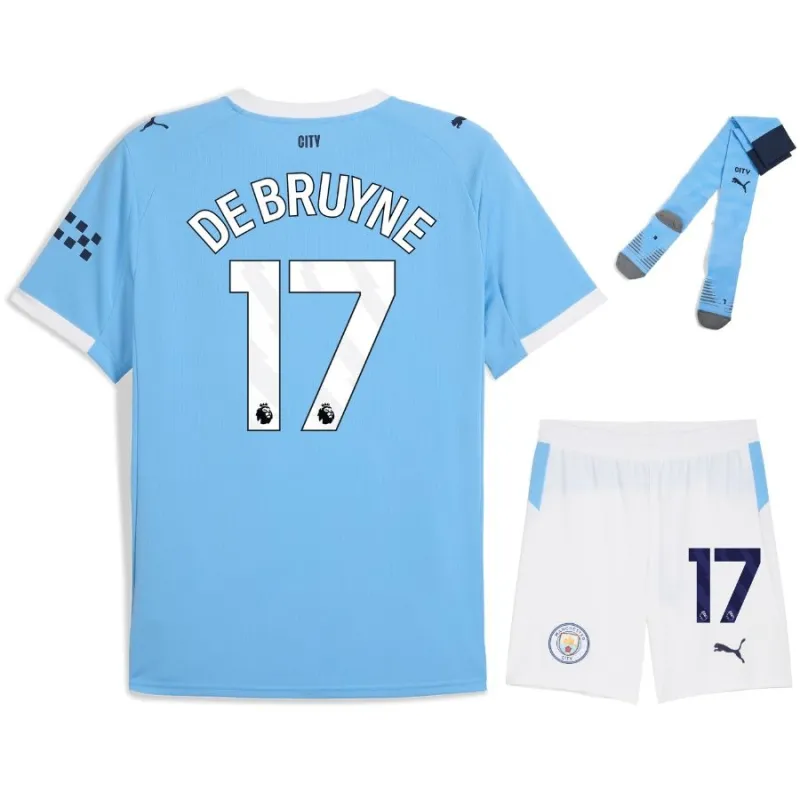 Kit d'enfant DE BRUYNE Manchester City 2025/26 domicile - Bleu