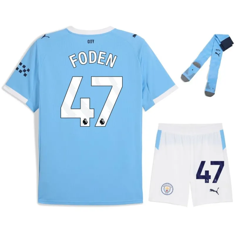 Kit d'enfant FODEN Manchester City 2025/26 domicile - Bleu