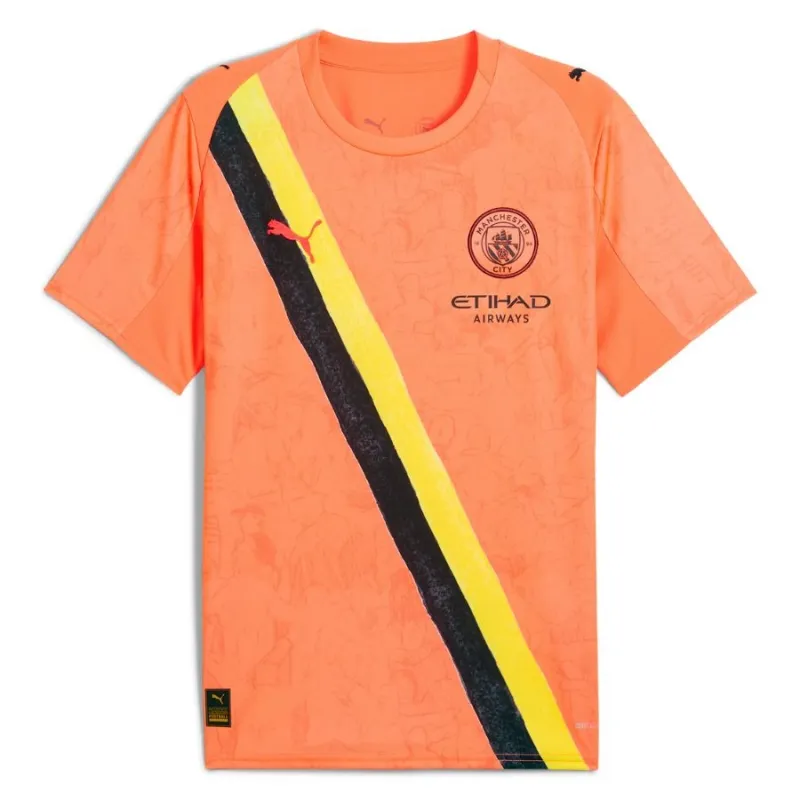 Camiseta infantil de visita de Manchester City FC para la Copa del Mundo de Clubes de la FIFA 2025 - Naranja