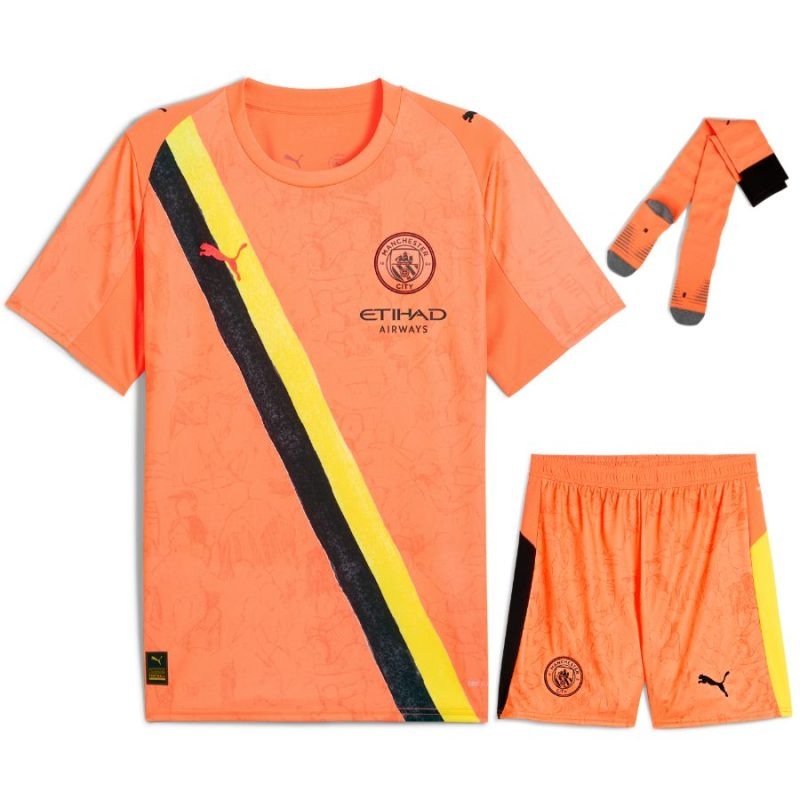 Manchester City FC 2025 FIFA Club World Cup Away Kids' Kit - Orange
