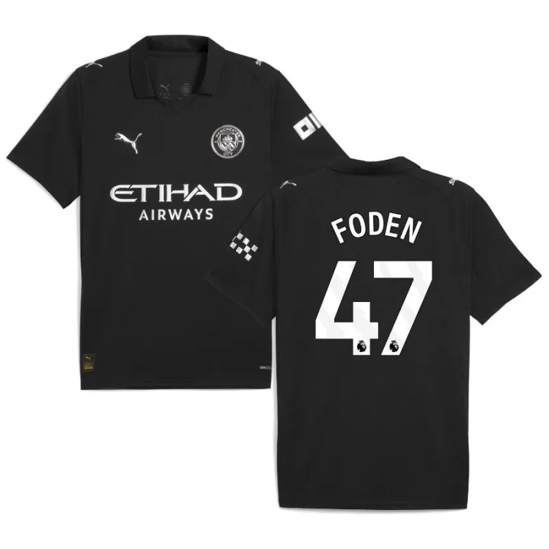 Manchester City FODEN 2025/26 Auswärtstrikot - Schwarz