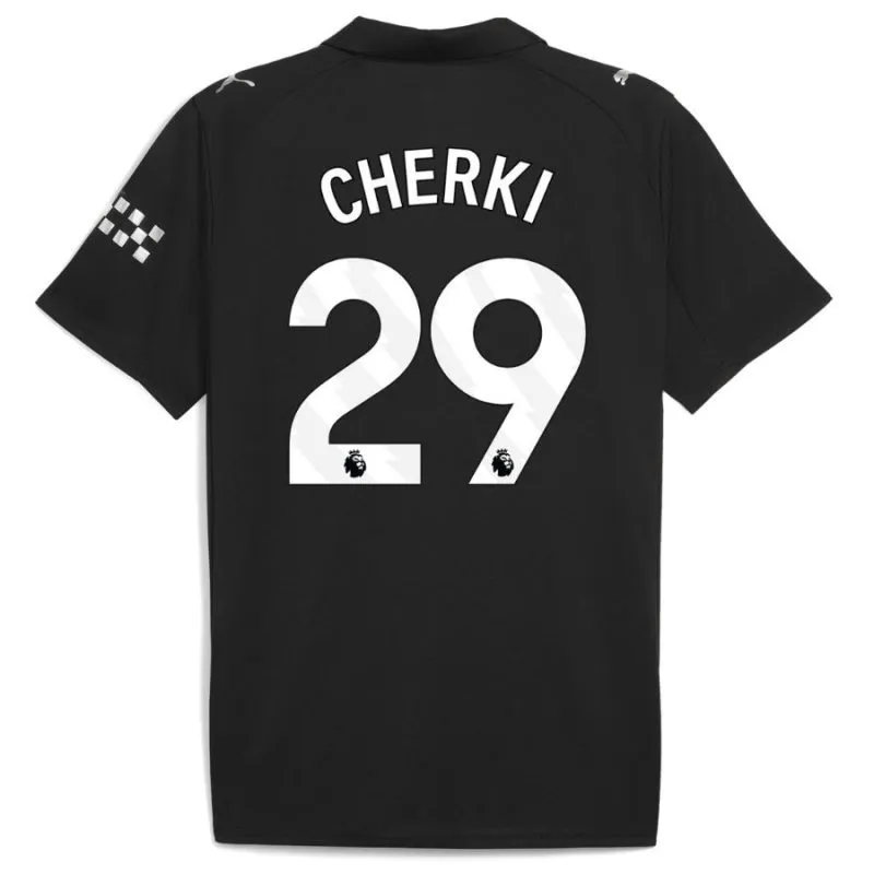 Manchester City Cherki 2025/26 Auswärts-Kinder-Trikot-Set - Schwarz