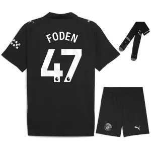 Manchester City FODEN 2025/26 Away Kids' Jersey Set - Black