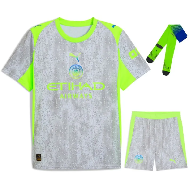 Manchester City 2025/26 Tercer Conjunto Infantil - Gris