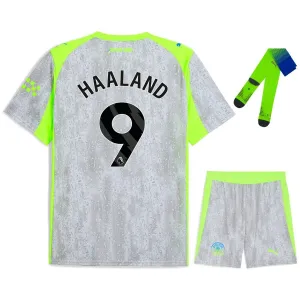 Manchester City HAALAND 2025/26 Third Kids Kit - Grey
