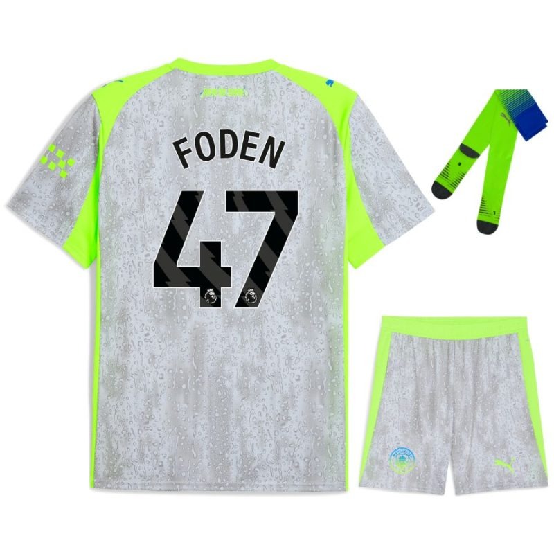 Manchester City FODEN 2025/26 Drittes Kinder-Set - Grau