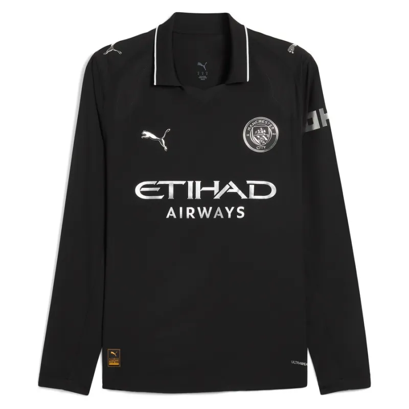 Manchester City 2025/26 Camiseta de manga larga visitante - Negra
