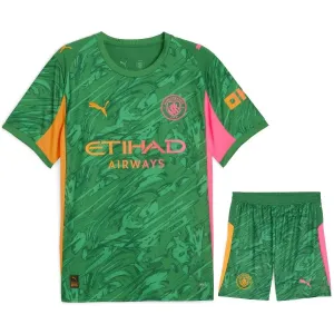Manchester City 2025/26 Kinder Torwarttrikot + Shorts - Grün