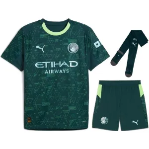Manchester City 2025/26 Fourth Kids Kit - Green