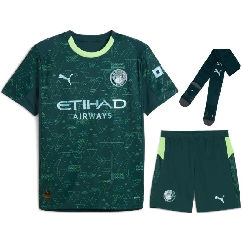 Manchester City 2025/26 Cuarto conjunto infantil - Verde