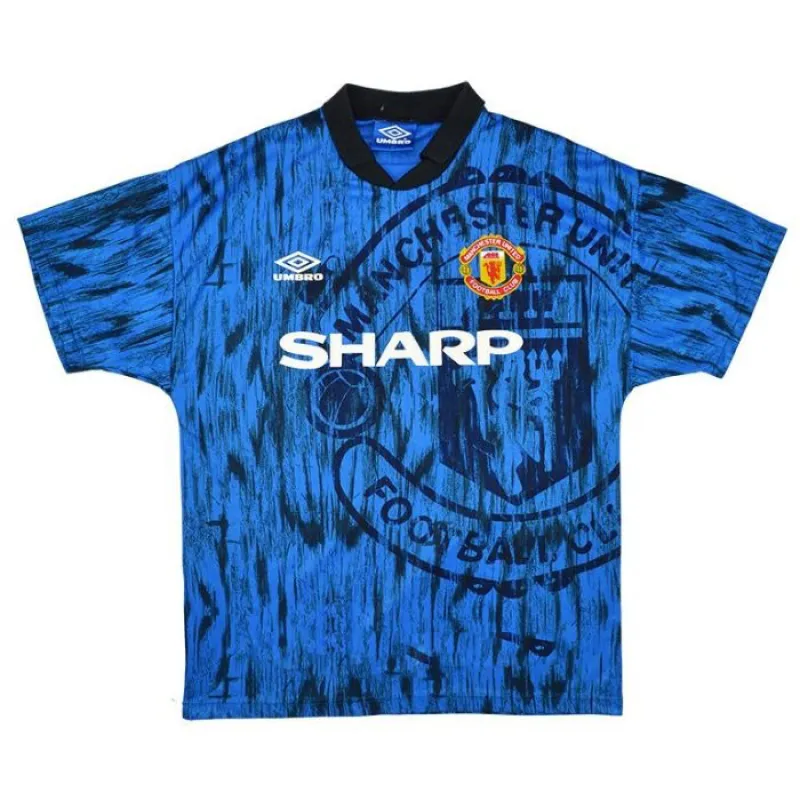 Manchester United 1992/93 Camiseta retro visitante - Azul