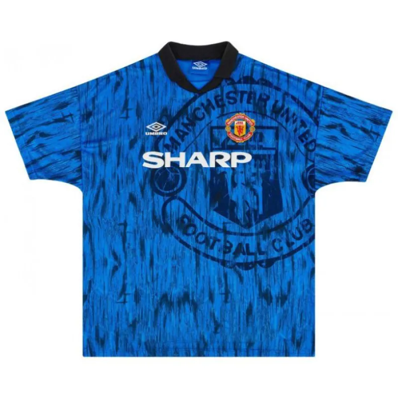 Manchester United CANTONA 1992/93 Retro-Auswärtstrikot - Blau