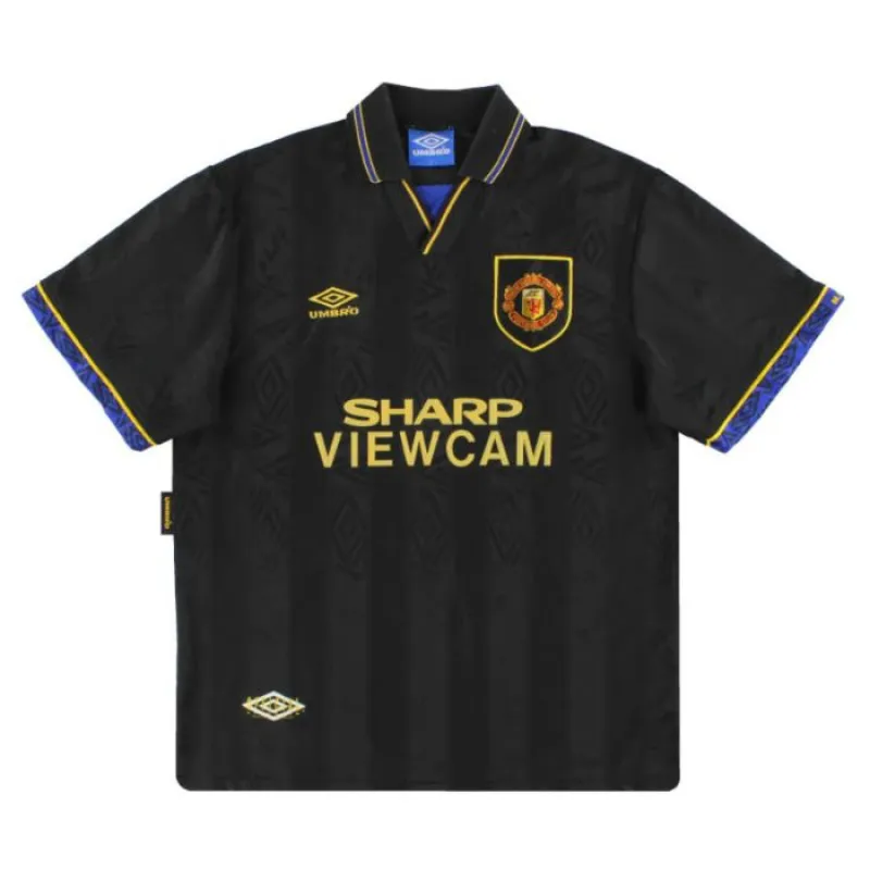 Camiseta Retro de Visitante del Manchester United 1993 1995 - Negra