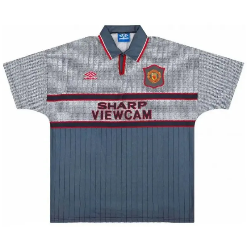 Maillot Extérieur Rétro Manchester United CANTONA 1995-1996 - Gris