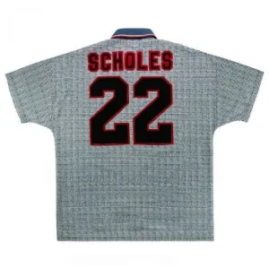 Manchester United Retro-Auswärtstrikot SCHOLES 1995-1996 - Grau