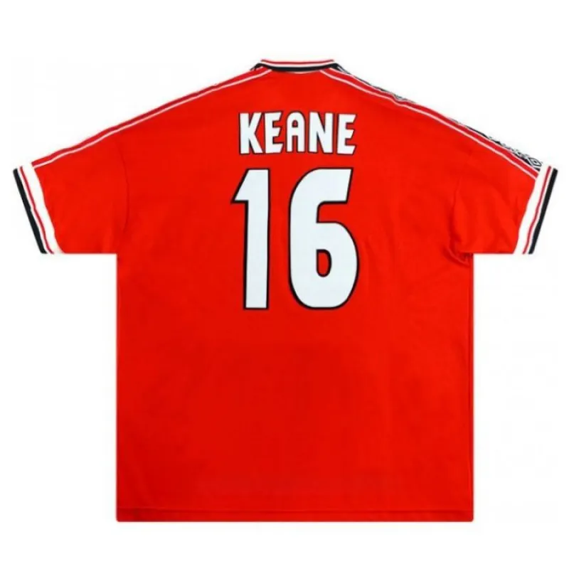 Manchester United KEANE 1998 2000 Retro Home Jersey - Red