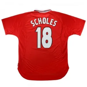 Manchester United SCHOLES 1999/00 Retro-Heimtrikot - Rot