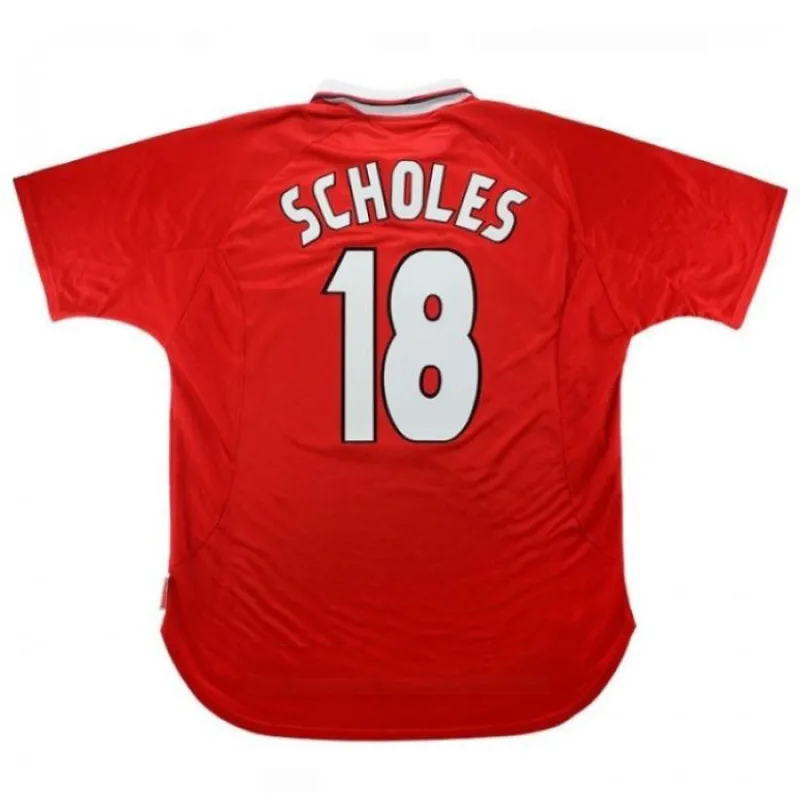 Manchester United SCHOLES 1999/00 Maillot domicile rétro - Rouge