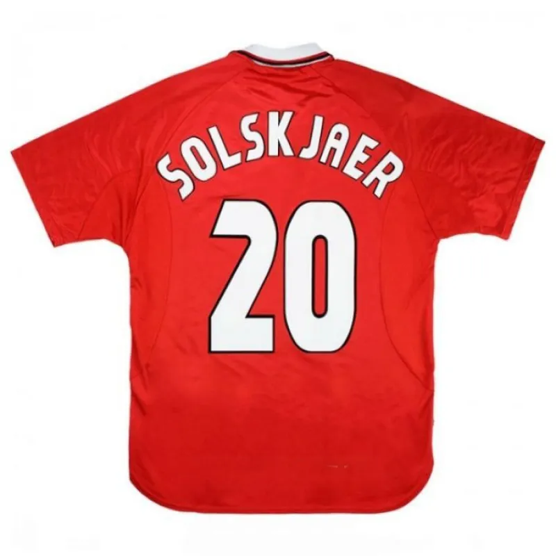 Manchester United SOLSKJAER 1997 2000 Maillot domicile rétro - Rouge
