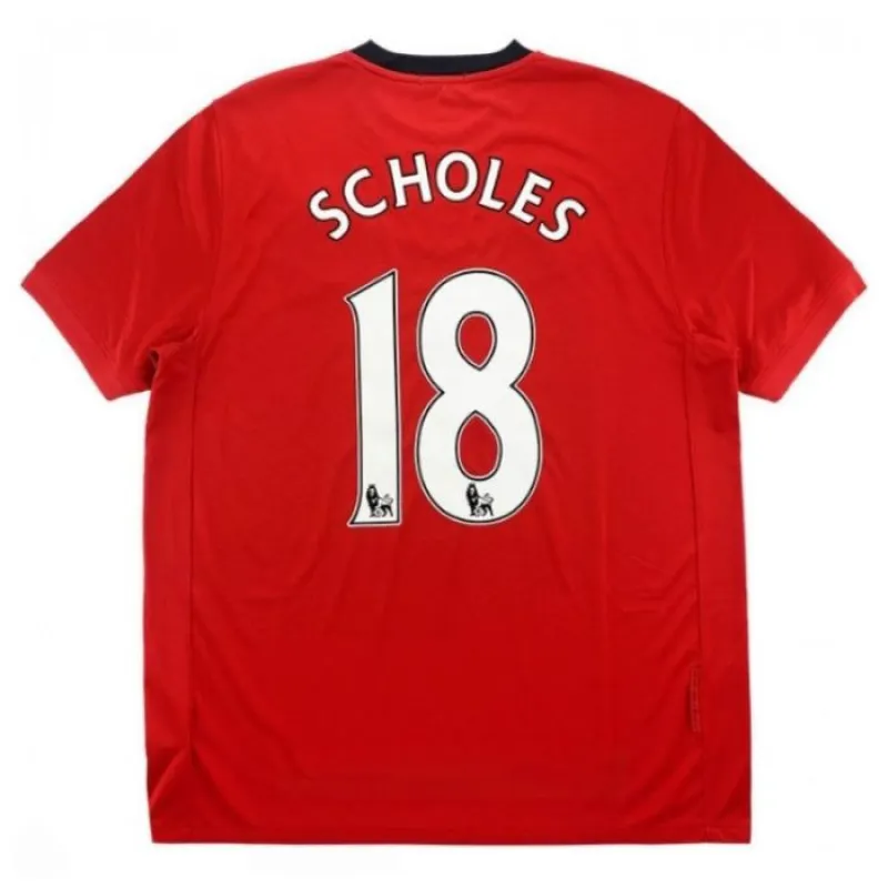 Manchester United SCHOLES 2009/10 Camiseta retro local - Roja