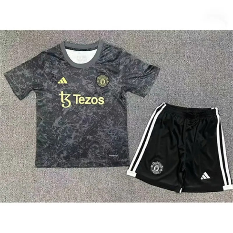 Manchester United Kids' Jersey + Shorts 2024/25 - Gray