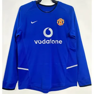 Tercer camiseta retro mangas largas de Manchester United 2002/03 - Azul