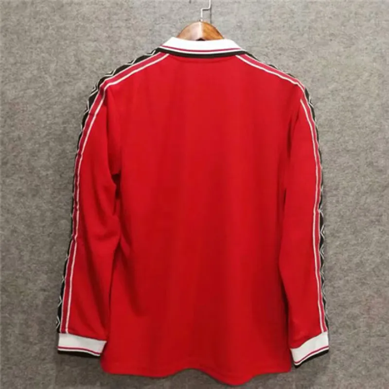 Maillot rétro manches longues domicile de Manchester United en 1998/99 - Rouge