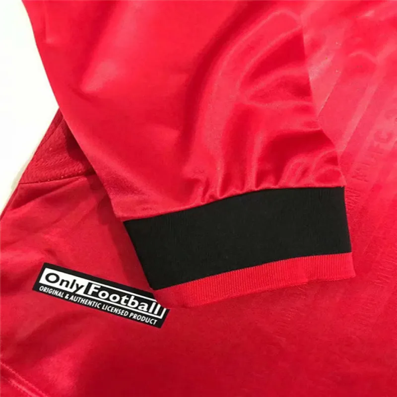 Manchester United 1999 UEFA Champions League Finale Langarm - Retro - Trikot - Rot
