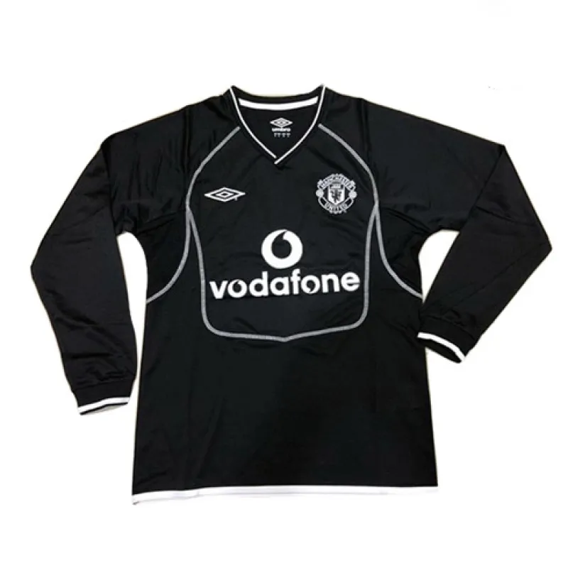 Manchester United 2000 - 02 Retro - Auswärts - Langarm - Trikot - Schwarz