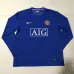 Maillot rétro manches longues d'extérieur de Manchester United 2007/08 - Bleu