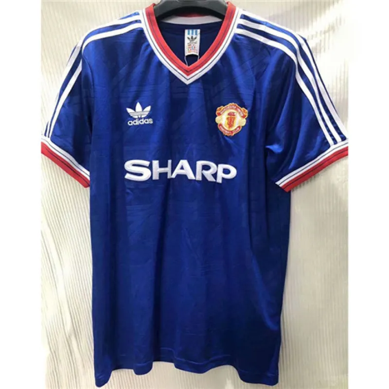 Troisième maillot rétro bleu de Manchester United en 1986