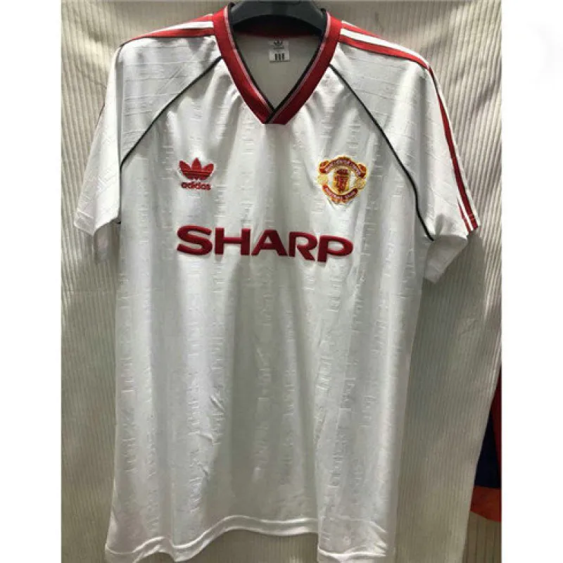 Maillot rétro d'extérieur blanc de Manchester United en 1988