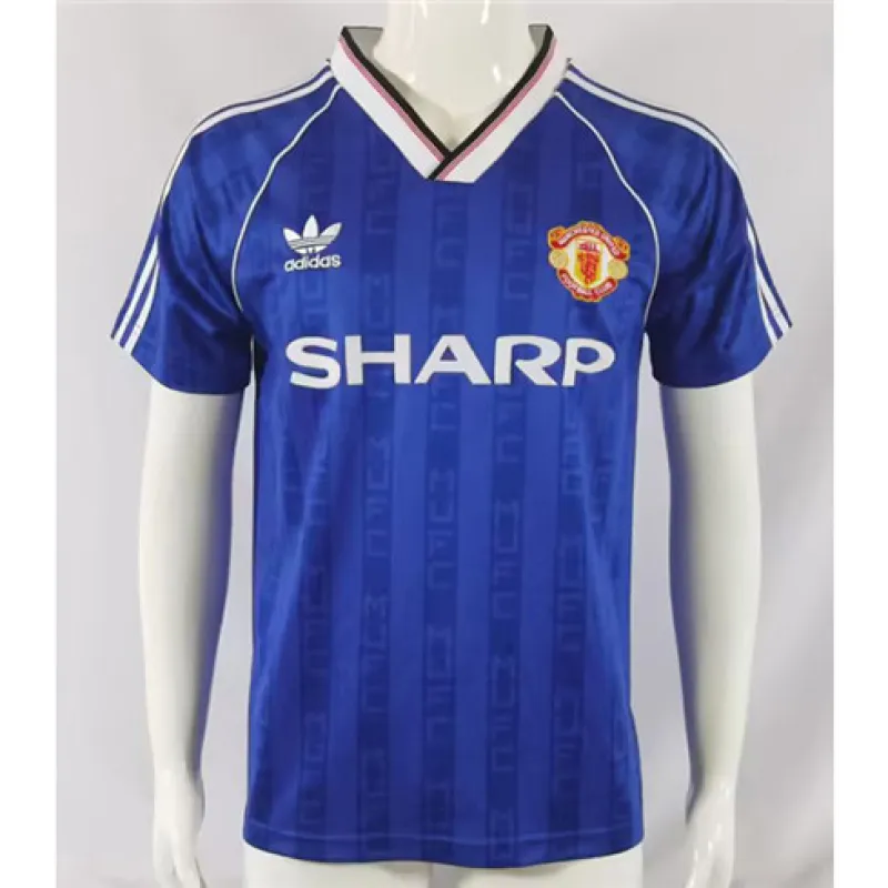Maillot rétro d'extérieur de Manchester United 1988/89 - Bleu