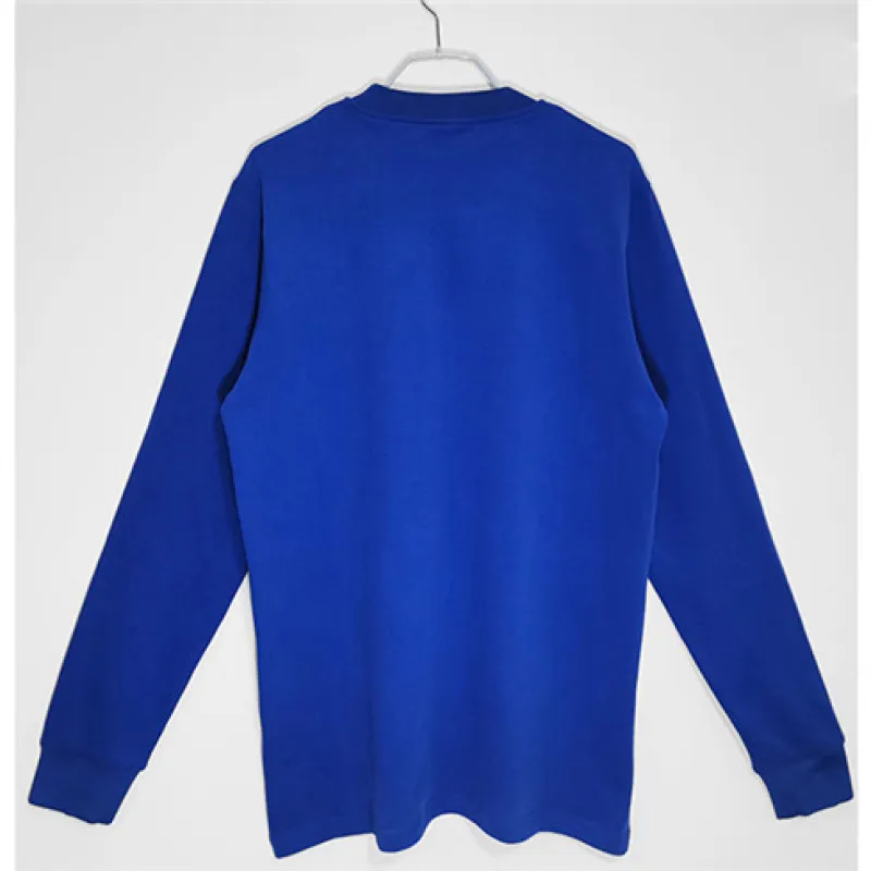 Maillot rétro à manches longues d'extérieur bleu de Manchester United en 1968