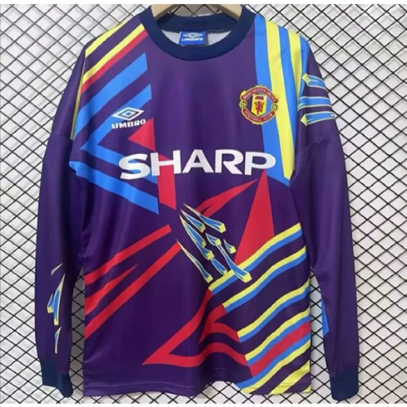 Maillot rétro à manches longues du gardien de Manchester United 1992/93 - Violet