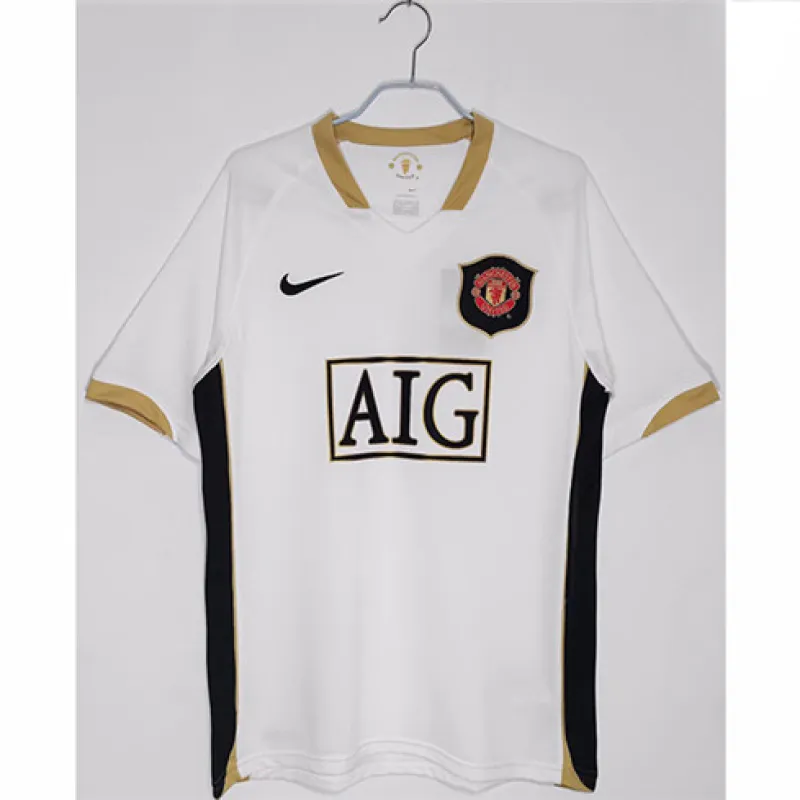 Maillot rétro d'extérieur de Manchester United 2006/07 - Blanc