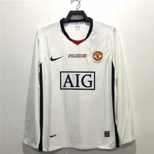 Manchester United Retro Long-Sleeve Jersey 2008/09 Away - White