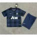 Maglia retro per bambini di Manchester United 2013/14 di trasferta - Azzurra