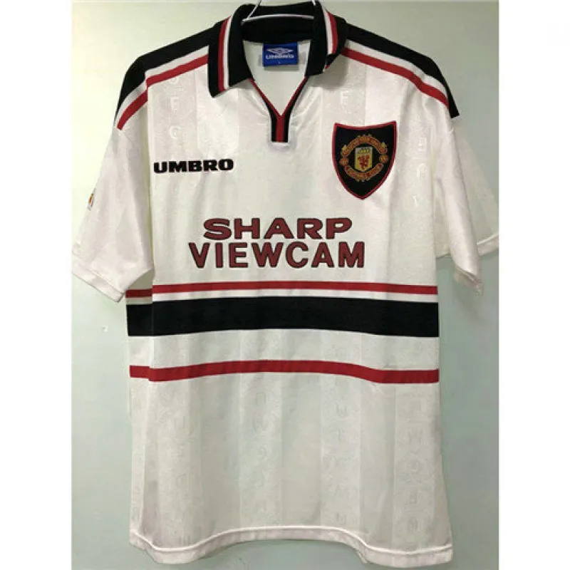Maillot rétro d'extérieur de Manchester United 1988/89 - Blanc