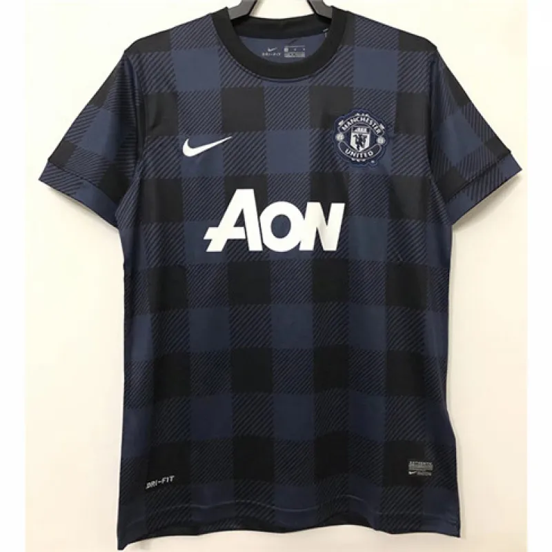 Maillot rétro d'extérieur de Manchester United 2013/14 - Bleu