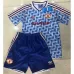 Maillot rétro pour enfants de Manchester United 1990 - 92 Extérieur - Bleu