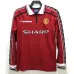 Maglia retro a maniche lunghe di casa di Manchester United 1998 - Rossa