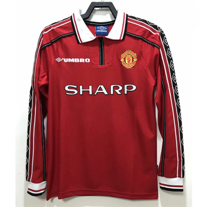 Maglia retro a maniche lunghe di casa di Manchester United 1998 - Rossa