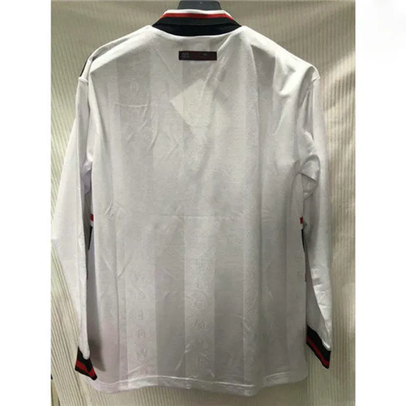 Maglia retro a maniche lunghe di trasferta di Manchester United 1998 - Bianca