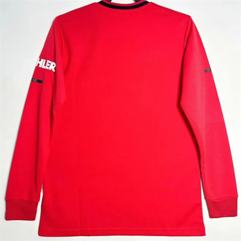 Manchester United Retro Langärmel-Heim-Trikot 2019/20 - Rot