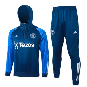 Manchester United Kapuzen-Sportanzug 2024/25 Blau